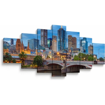Obraz města Melbourne, sedmidílný 210x100 cm