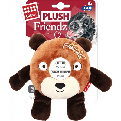 GiGwi Plush Friendz Kroužek Medvěd 17 x 16 x 2,5 cm
