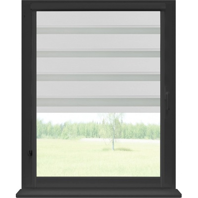 Dekodum Roleta den a noc v antracitové kazetě zatemňovací, Platinová 150 x 150 cm