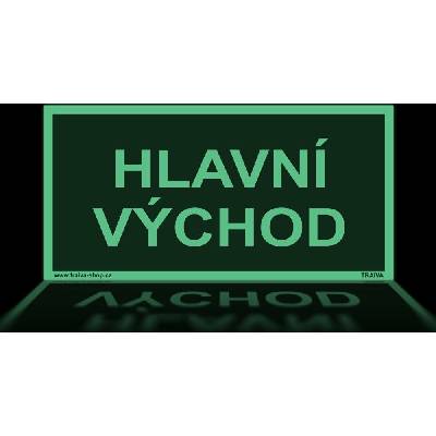Traiva s.r.o Hlavní východ Verze: Samolepka 200 x 100 mm tl. 0.4 mm - fotoluminiscenční - Kód: 08952
