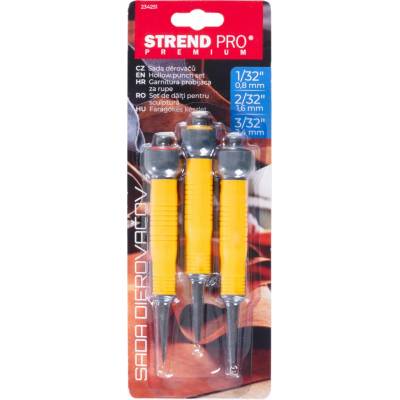 Sada dierovačov Strend Pro Premium, 3 dielna, Bi-materiál rukoväť, 1-2-3"/32"
