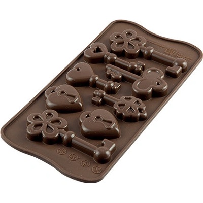 Silikomart forma na čokoládu Choco Keys klíče a zámky 21x10cm