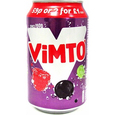 Vimto sycená limonáda s příchutí hroznů malin a ostružin PM 330 ml