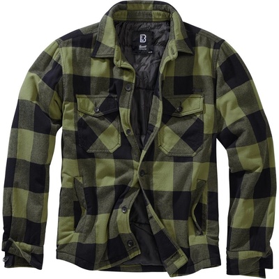 Brandit flanelová košile Lumberjacket dlouhý rukáv černo/zelená