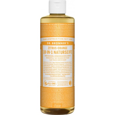 Dr. Bronner's přírodní tekuté mýdlo s pomerančem a citrusy 18v1 475 ml