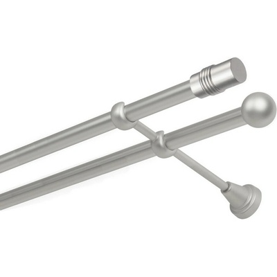 OK-GarnýžeCZ - Garnýže kovová dvouřadá 19mm Cylinder satina 150 cm do stěny / na tunýlek - bez kroužků