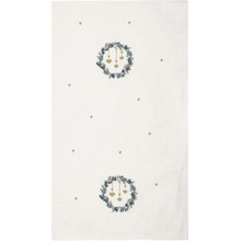 Green Gate Stolový behúň s výšivkou Zelda White 45x140 cm