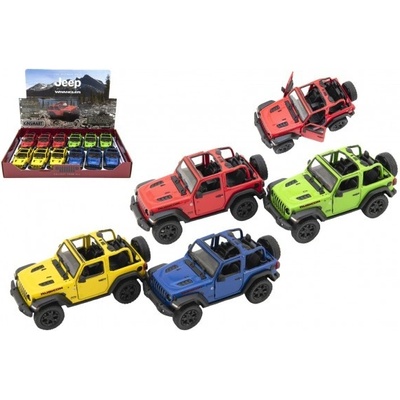 Kinsmart Auto Jeep Wrangler 2018 otvorená strecha 12 5cm kov na spätné natiahnutie výber 4 farby 1:34