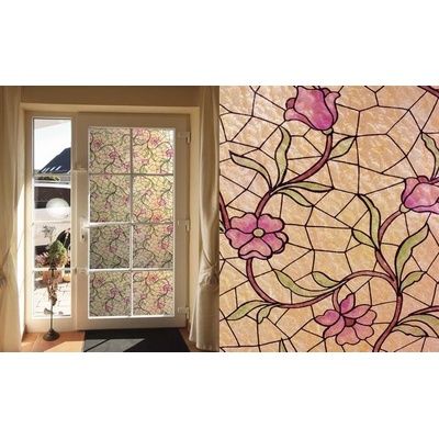 Patifix 91-2240 samolepicí tapeta VITRÁŽ KVĚTINY šíře 90 cm