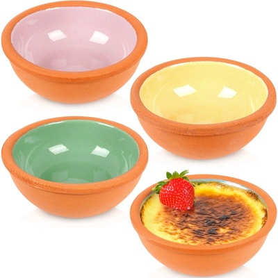 Excellent Houseware Sada misiek pálená hlina Aperitív Terakota 4 ks 150 ml 10,4 x 4,2 cm