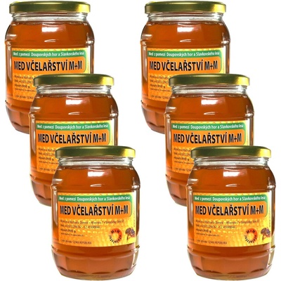 Včelařství M+M top 6x900g střednětmavých lesních medů 5400g