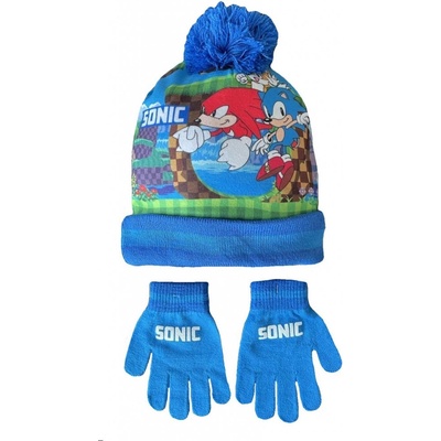 komplet čepice nákrčník a rukavice Sonic