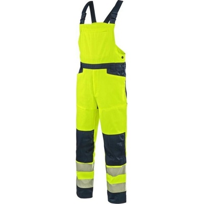 CXS Halifax nohavice s laclem výstražné so sieťovinou pánske žltá fluorescent/modrá