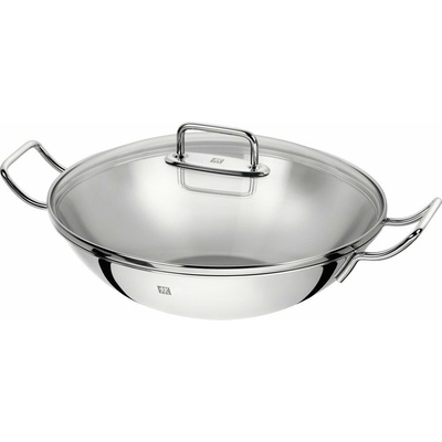 Zwilling Plus nerezová pánev wok se skleněnou poklicí 32 cm
