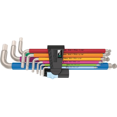 Wera 3950/9 Sada úhlových klíčů Hex-Plus Multicolour Imperial Stainless 1 palcové nerezová ocel 9 dílný 022860
