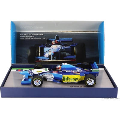 Minichamps Benetton F1 B195 Team Mild Seven Renault N 1 Majster sveta Víťaz Pacific Gp 1995 Michael Schumacher Modro žltá 1:18