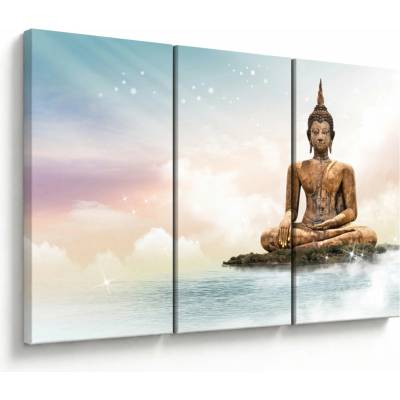Obraz - Budha dozerajúci na zemi, trojdielne 120x80 cm