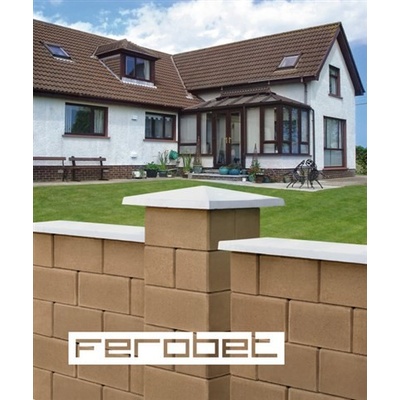 FEROBET Plotová tvárnice štípaná jednostranná A - 39*19*19cm - Karamelová