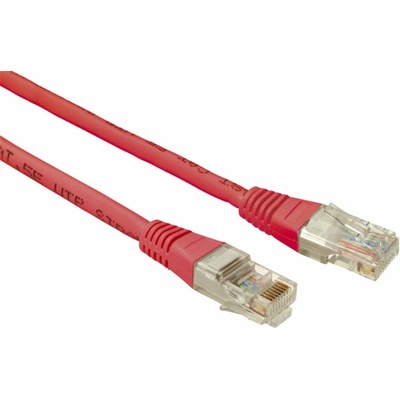 Solarix 28360059 patch, CAT5E UTP PVC, 0,5m, červený