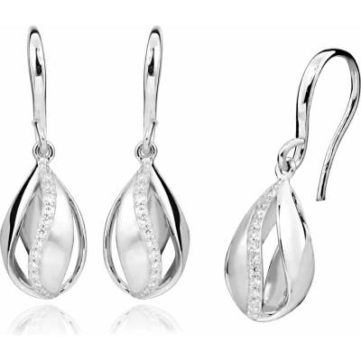 Silver Cat náušnice so zirkónmi SC394
