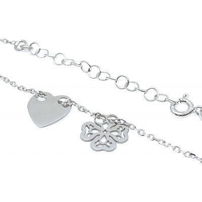 Jan Kos jewellery stříbrný náramek srdce 12119209