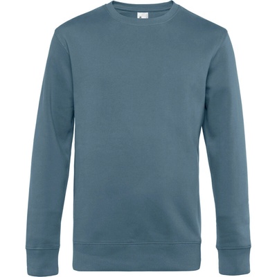 B&C KING Crew Neck pánska mikina modrá nordic
