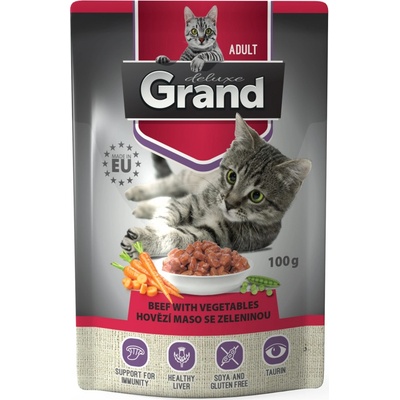 Grand Deluxe Hovězí maso se zeleninou pro kočku 100 g