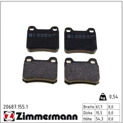 ZIMMERMANN Sada brzdových platničiek kotúčovej brzdy 206871551