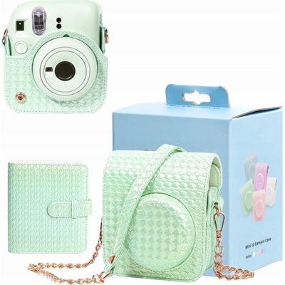 LoveInstant 2v1 sada pouzder pro Fuji Instax Mini 12 + album na 64 fotografií / zelená