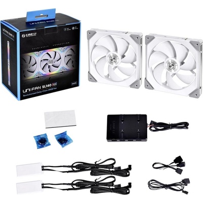 Lian Li UNI FAN SL140 RGB PWM White 2 ks with Controller UF-SL140-2W