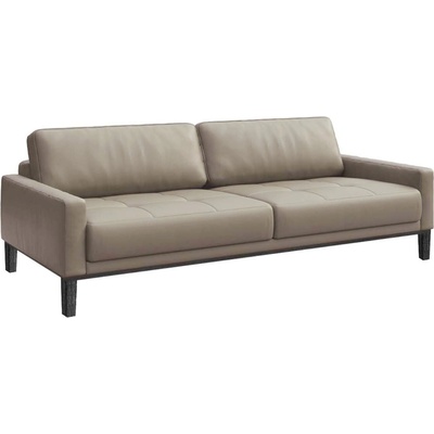 Mesonica Šedá třímístná kožená pohovka Musso Tufted 211 cm