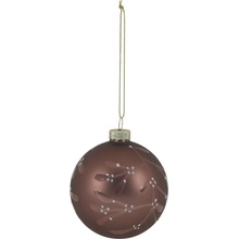 Chic Antique Skleněná baňka Mocca Branches/Berries, hnědá barva, sklo