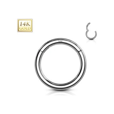 Šperky4U zlatý piercing segment kruh ZL01262-WG-1008