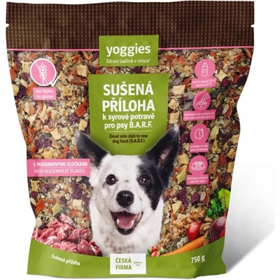 Yoggies Sušená príloha s pohánkovými vločkami k surovej potrave B.A.R.F. 0,75 kg