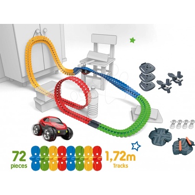 FleXtrem Discovery Set Smoby s 612 cm predĺženou dráhou s výhybkou fixáciou a elektronickým autíčkom