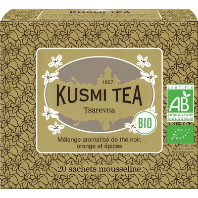 Čierny čaj TSAREVNA, 20 mušelínových vrecúšok, Kusmi Tea