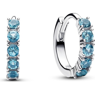 Pandora Strieborné kruhy s modrými kryštálmi Timeless 293849C01