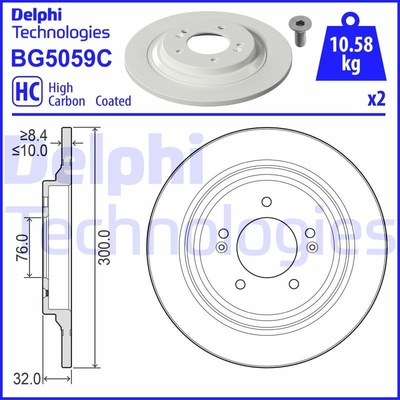 DELPHI Brzdový kotúč BG5059C