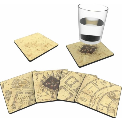 Harry Potter: Set podtácků - Pobertův plánek 4 ks (Marauders Map)