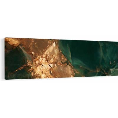 Dovido Obraz luxusní zlatavá textura s tyrkysem - 135x45