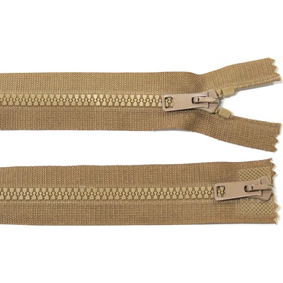 KOH-I-NOOR Kostěný zip no.5 rozepínací dvoucestný 100cm tmavě béžový