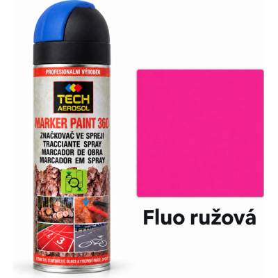 PRO-TECH Marker Paint 360° značkovací sprej 500 ml – fluo ružová