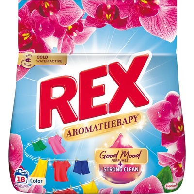 Rex Aromatherapy Color Orchid prášek na praní barevného prádla 18 PD 990 g