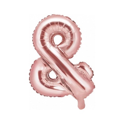 PartyDeco Fóliový balón Mini Symbol & 35cm ružovo zlatý