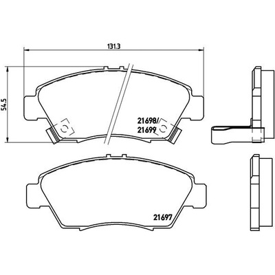 BREMBO Sada brzdových platničiek kotúčovej brzdy P28024
