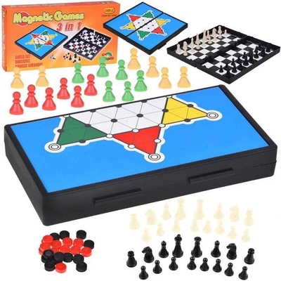 Magnetické hry 3v1 – šachy, dáma, čínska dáma
