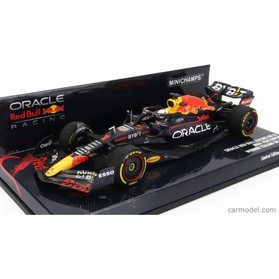 Minichamps Red bull F1 Rb18 Team Oracle Red Bull Racing N 1 Winner Taliansko Gp Majster sveta 2022 Max Verstappen Matná modrá žltá červená 1:43