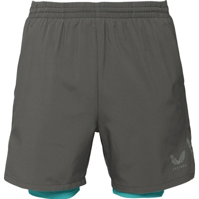 Castore FLOW 2-IN-1 SHORT Sivá Tyrkysová Strieborná