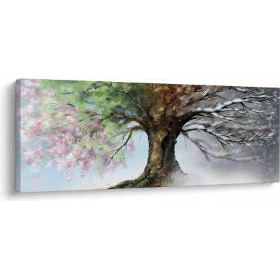 Obraz - Strom štyroch ročných období, jednodielne 100x40 cm