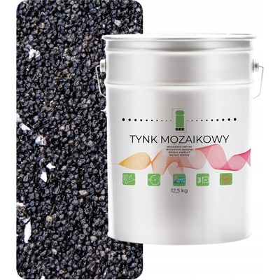 I SEE MOZAIKOVÁ OMÍTKA ČERNÁ SE STŘÍBRNOU SLÍDOU VNITŘNÍ VENKOVNÍ MOZAIKA 12,5 kg